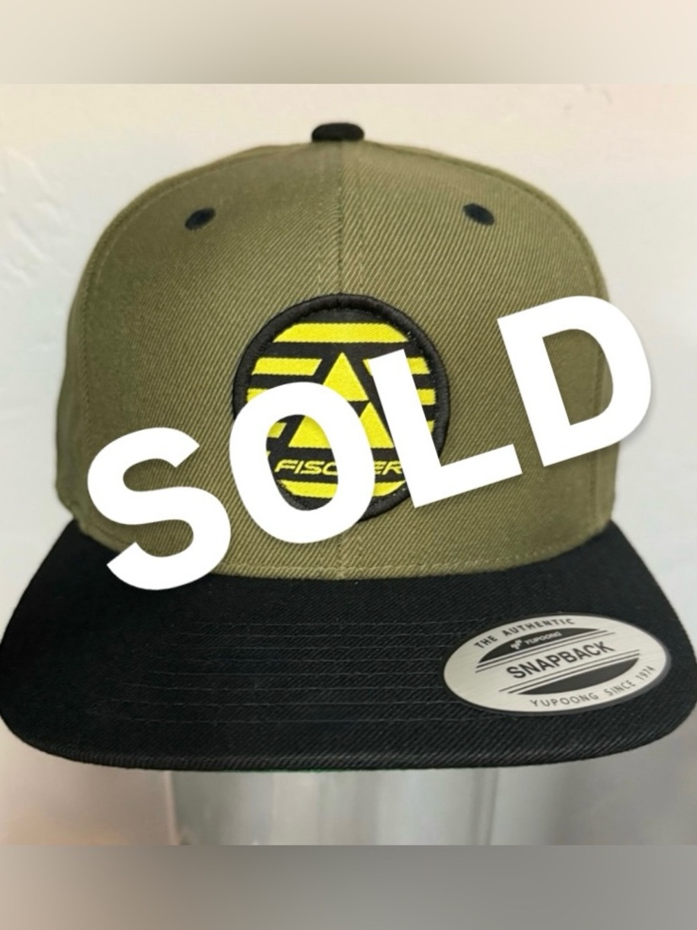 Fischer Ski Logo SnapBack Cap, Olive Green, NWT